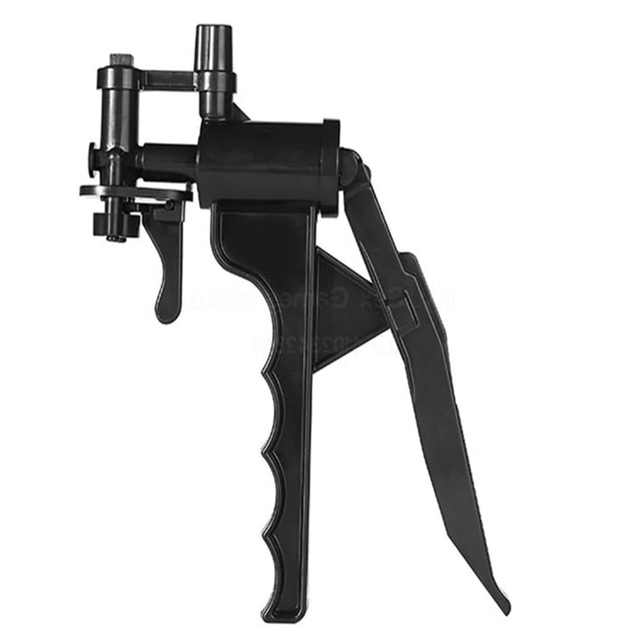 An image of a black manual trigger hand pump made of ABS plastic with no pressure gauge