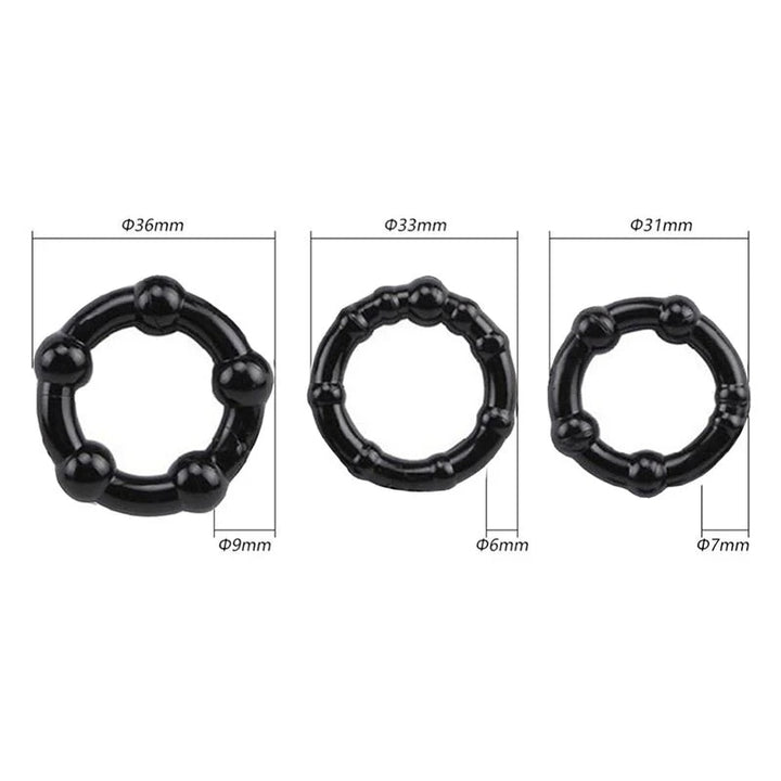 A size chart for the three different sizes of multi-ridge constriction bands