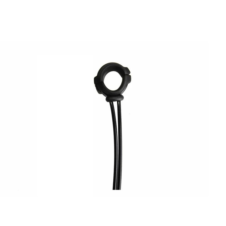 A black adjustable cock ring facing forward