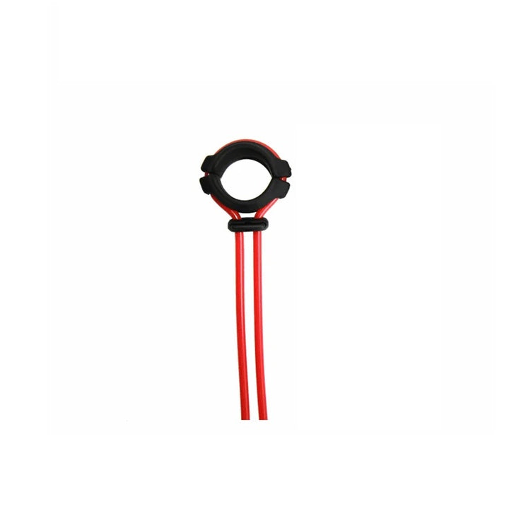 A red and black adjustable constriction ring facing forward