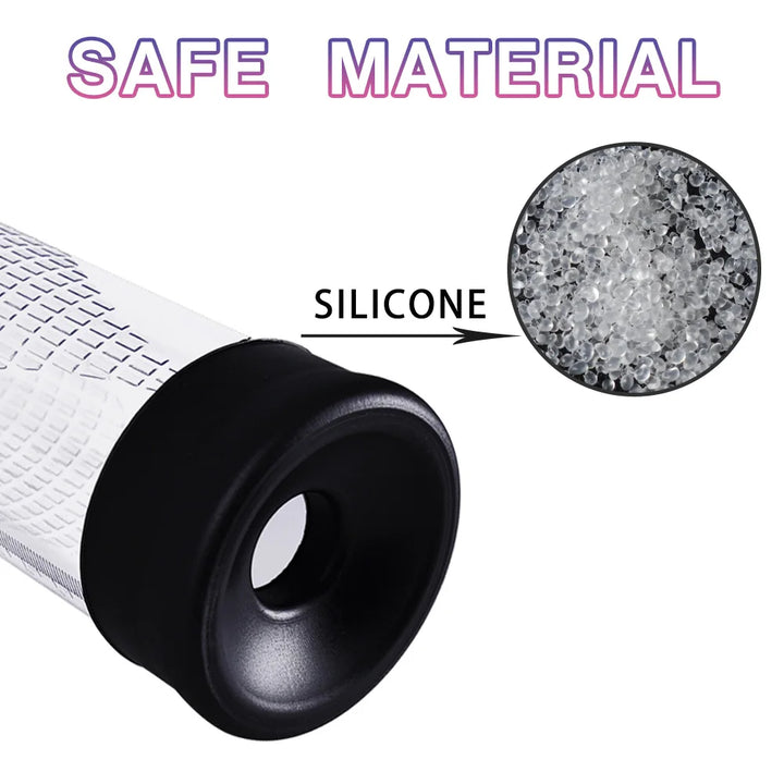 An image showing the safe silicone material that the flexible thin sleeves are made of with a smaller graphic of silicone and a sleeve on a cylinder