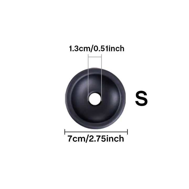 An image showing the small size thin flexible sleeve cover and it's 0.51 inner hole diameter and 2.75 inch width diameter
