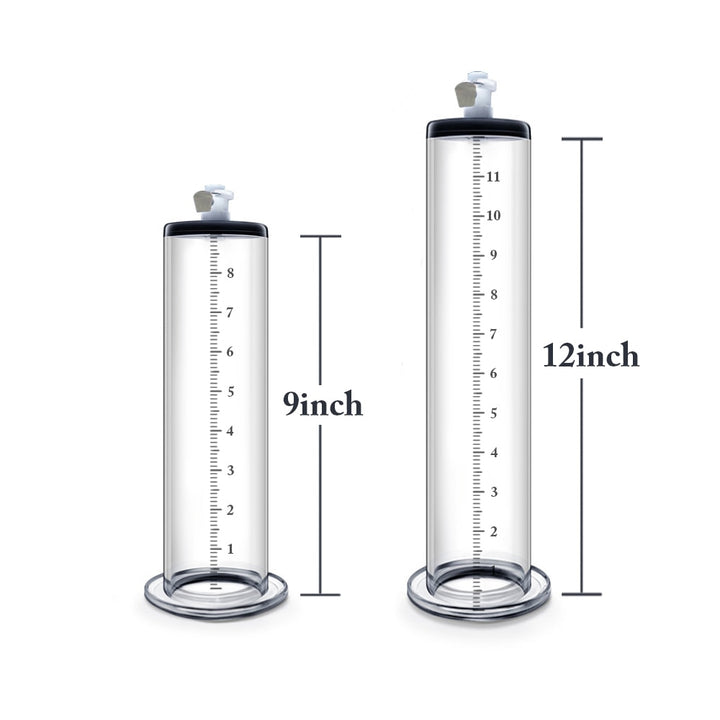 9" inch versus 12" inch penis pump cylinder comparison 