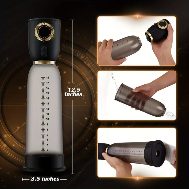 Dimensions and assembly instructions for the electric air penis pump series B