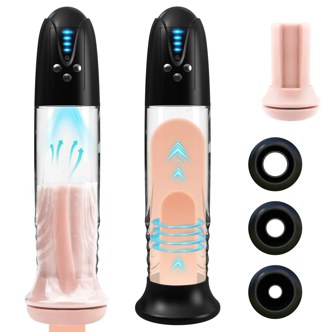 Image showing the functionality and power of the electric air penis pump series c