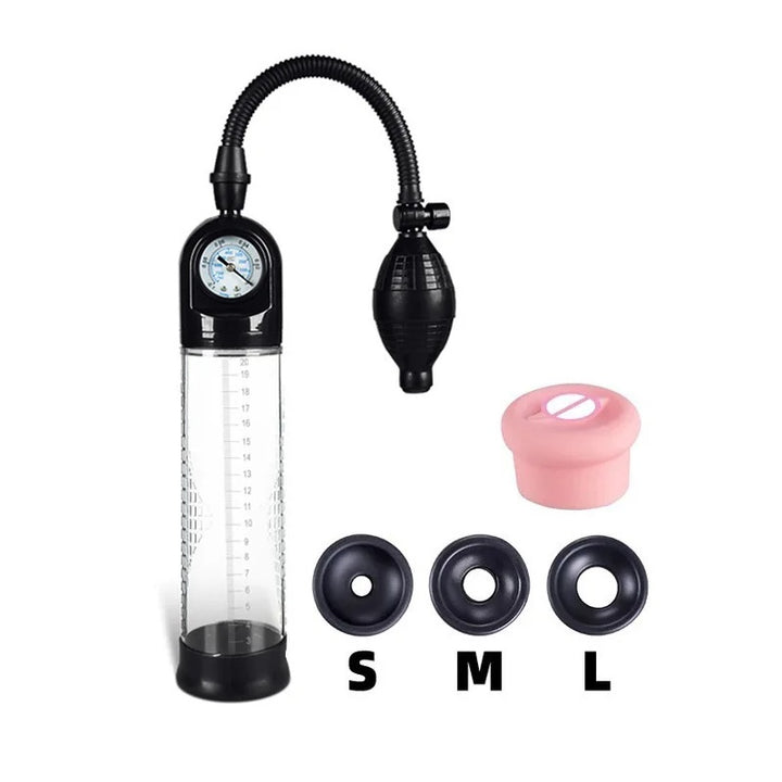 Starter Manual-Ball Air Penis Pump with Pressure Gauge