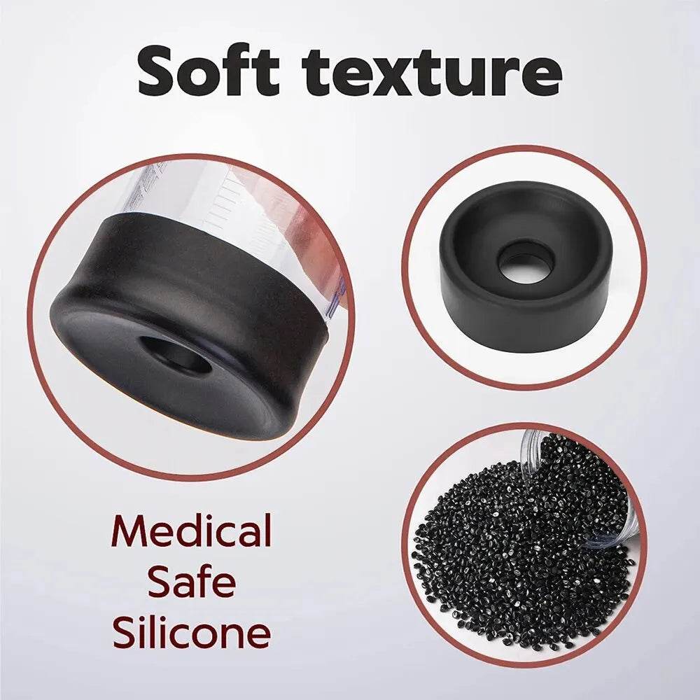 This image shows different angles of the black, medical safe silicone sleeve