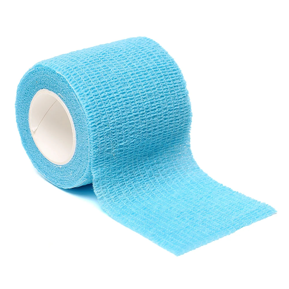 Image of light blue penis wrapping athletic bandage