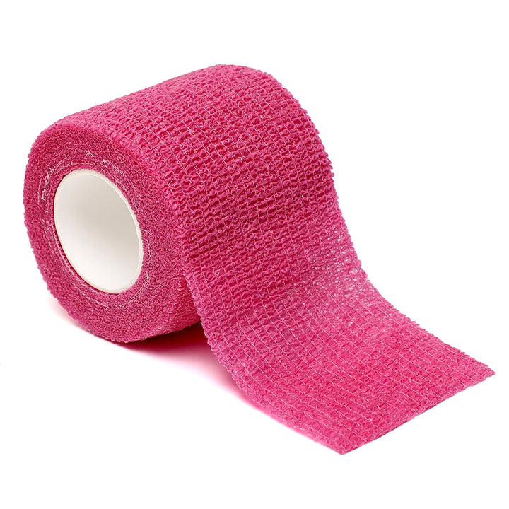 Image of magenta colored penis pumping wrap used to protect the glans against edema and popped blood vessels