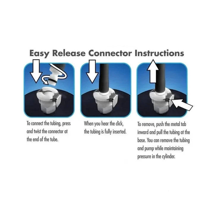 An image showing how to connect the valves of a hose to the female valve of the cylinder