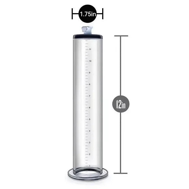 An image of a long cylinder measuring 12" inches in length and 1.75" inches in diameter