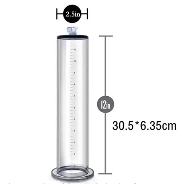 An image of a large 12" inches in length by 2.5" inches in diameter pump tube