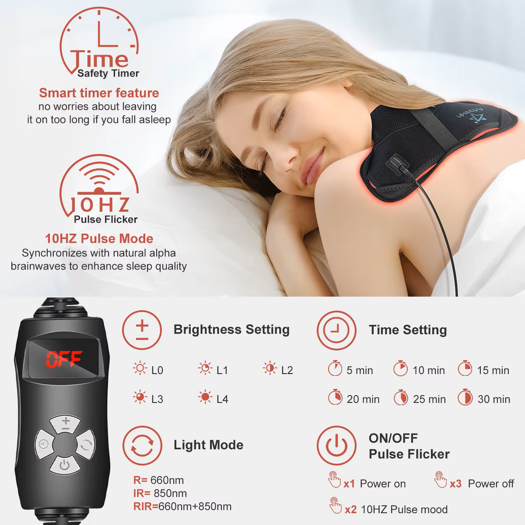 60 LEDs Red Light Therapy Belt with Remote Control