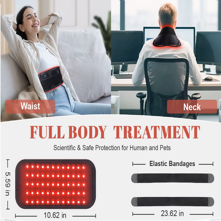 60 LEDs Red Light Therapy Belt with Remote Control