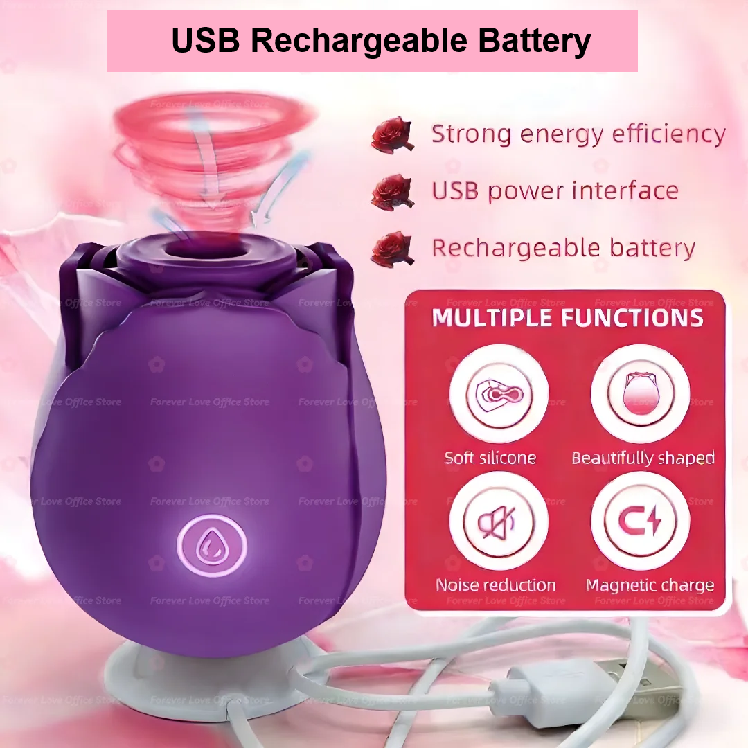 Rosebud Vibrator + Sucker Sex Toy
