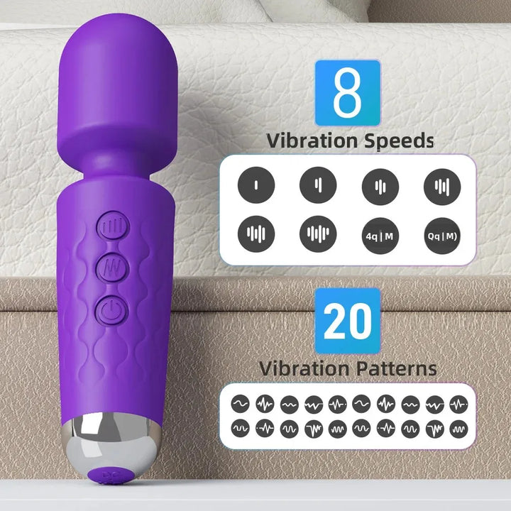 Vibrating Ergonomic Massager Baton with Round Head