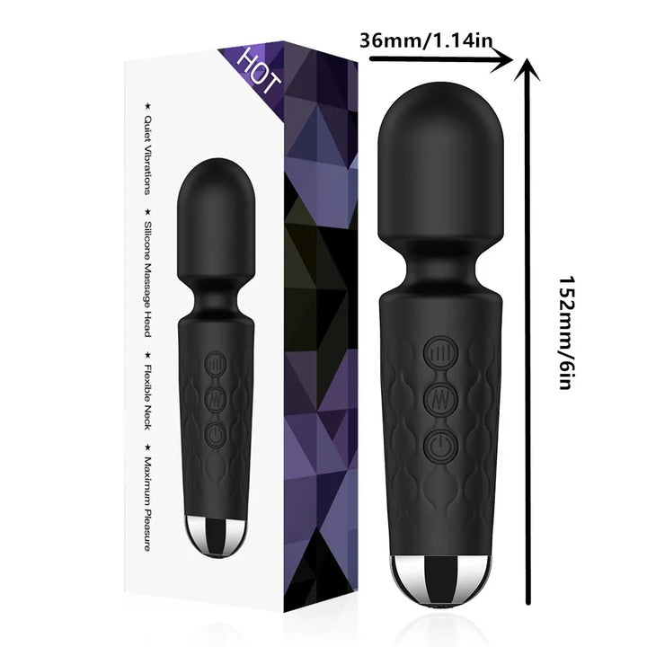 Vibrating Ergonomic Massager Baton with Round Head