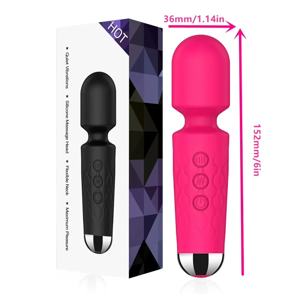 Vibrating Ergonomic Massager Baton with Round Head