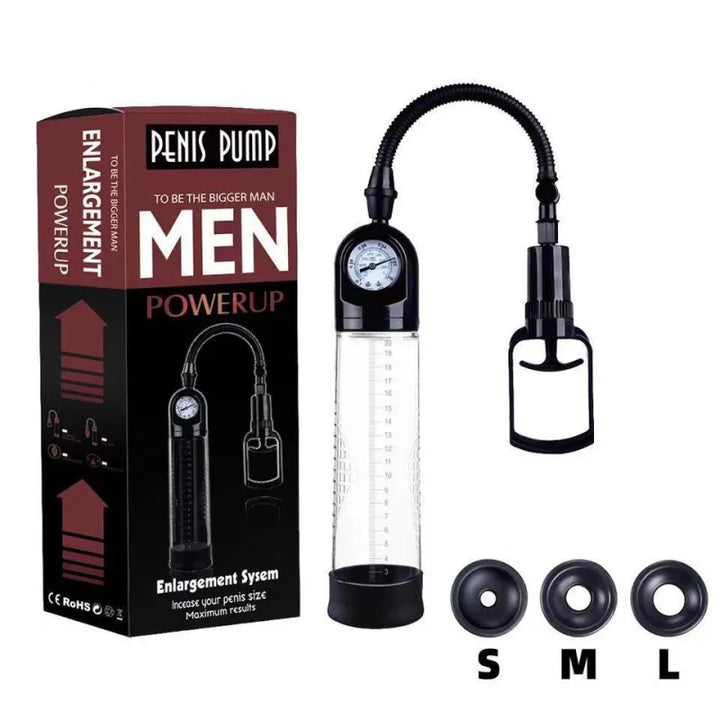 Starter Manual-Handle Penis Pump with Pressure Gauge