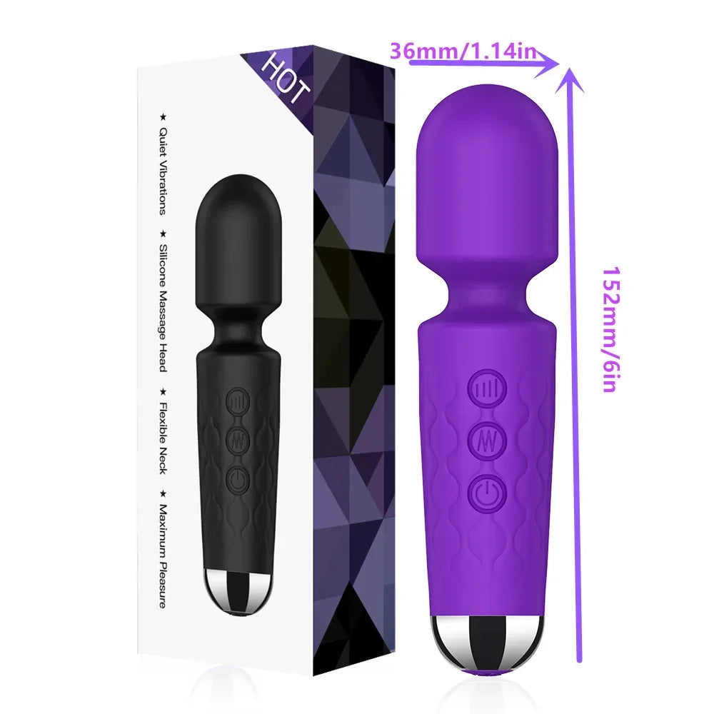 Vibrating Ergonomic Massager Baton with Round Head