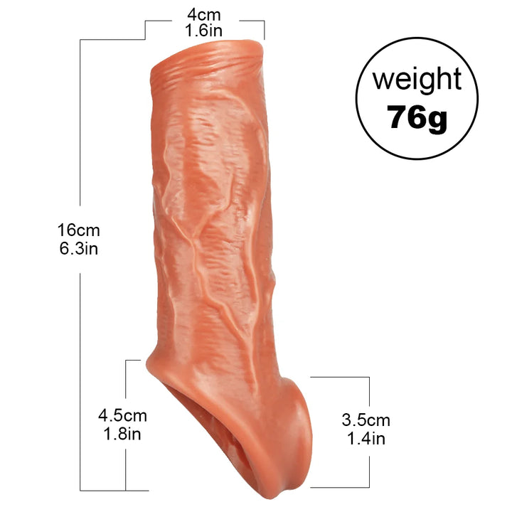 6.3" Open-Tip Silicone Penis Sleeve