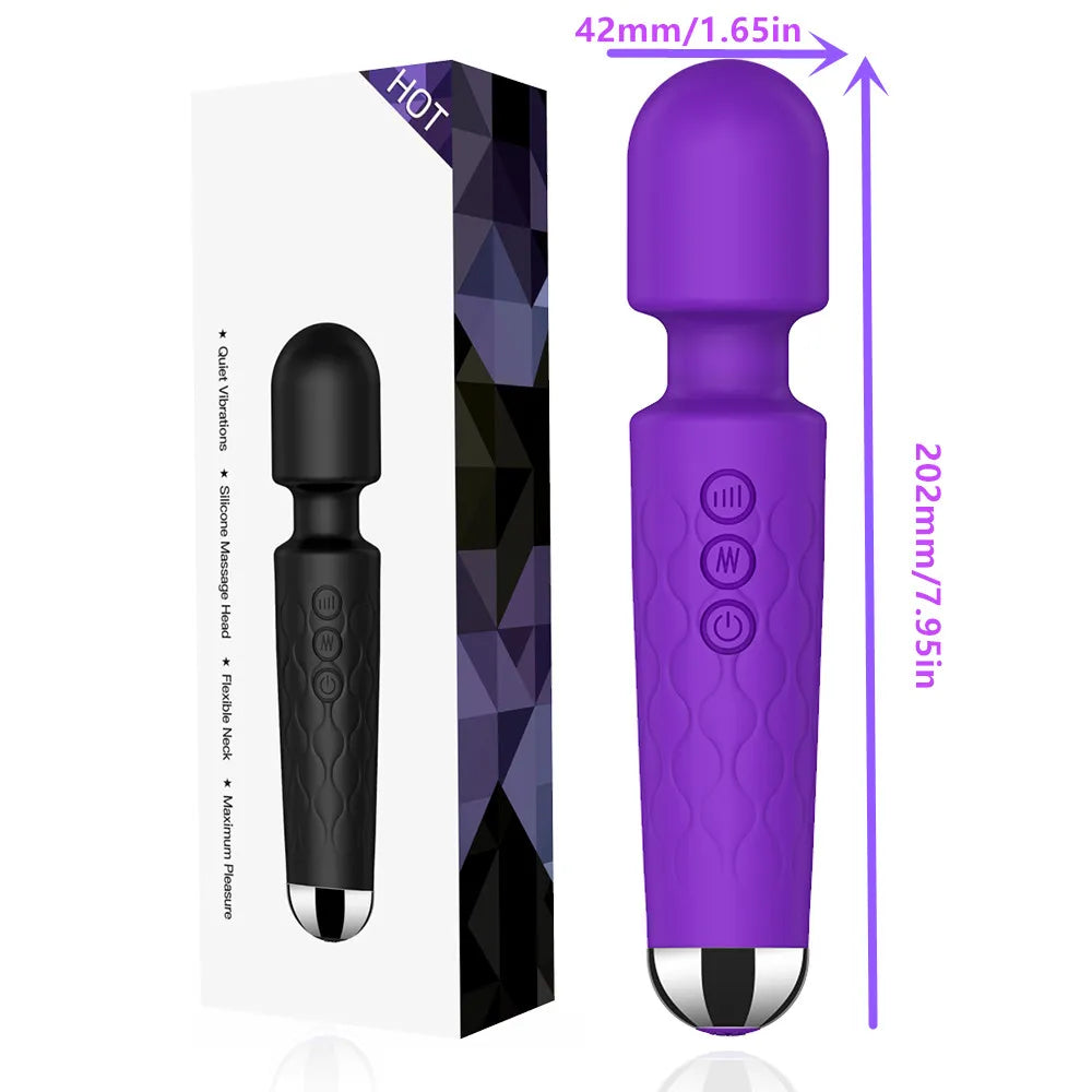 Vibrating Ergonomic Massager Baton with Round Head