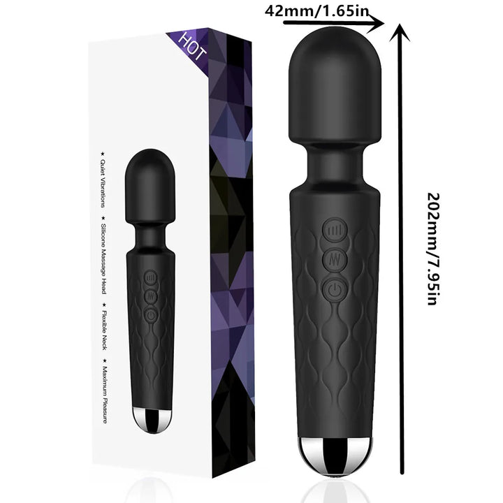 Vibrating Ergonomic Massager Baton with Round Head