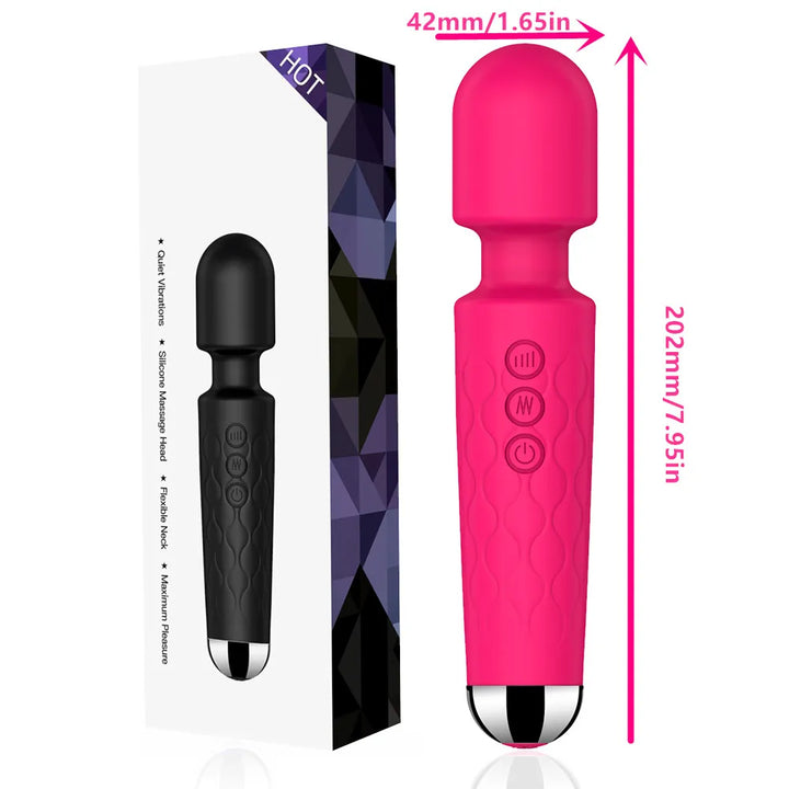 Vibrating Ergonomic Massager Baton with Round Head