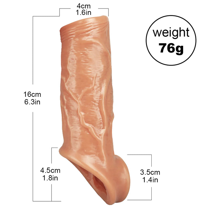 6.3" Open-Tip Silicone Penis Sleeve