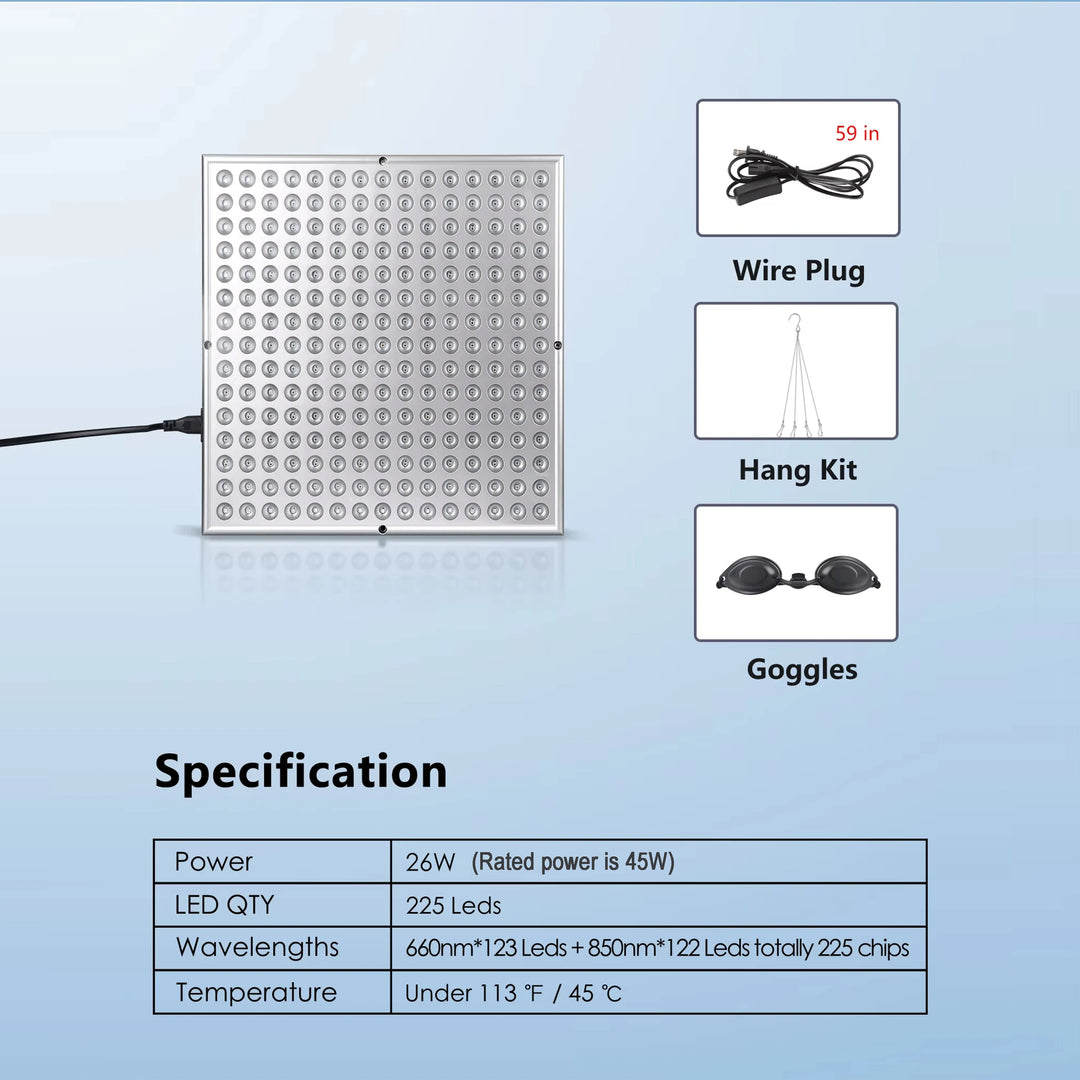 225-LED Red Light Therapy Panel Lamp