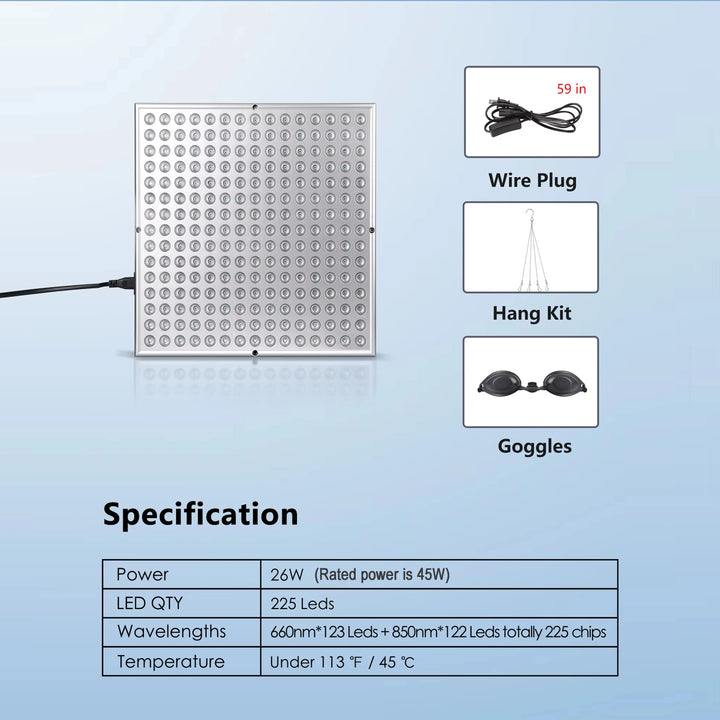 225-LED Red Light Therapy Panel Lamp