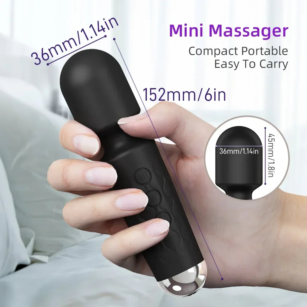 Vibrating Ergonomic Massager Baton with Round Head