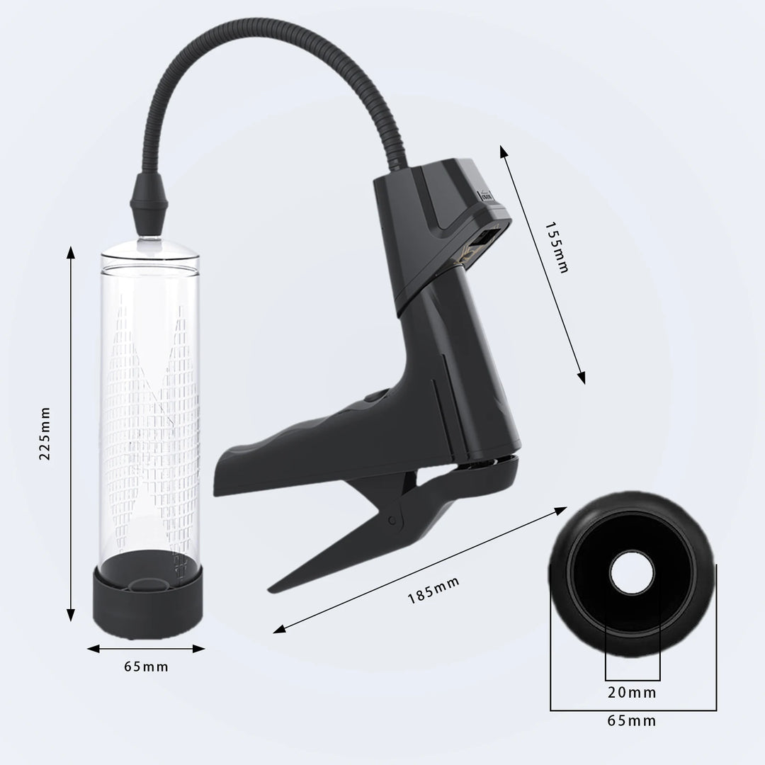 Starter Manual-Trigger Air Penis Pump with Digital LCD Pressure Gauge Display