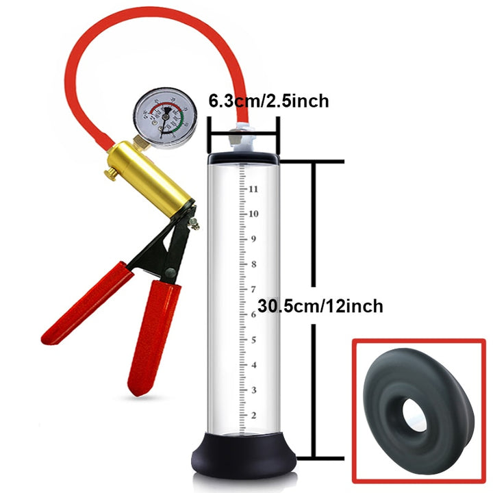 penis pump old school style 12 inches by 2.5 inches