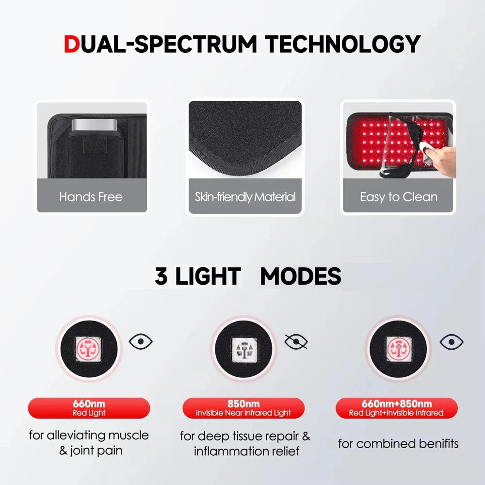 60 LEDs Red Light Therapy Belt with Remote Control