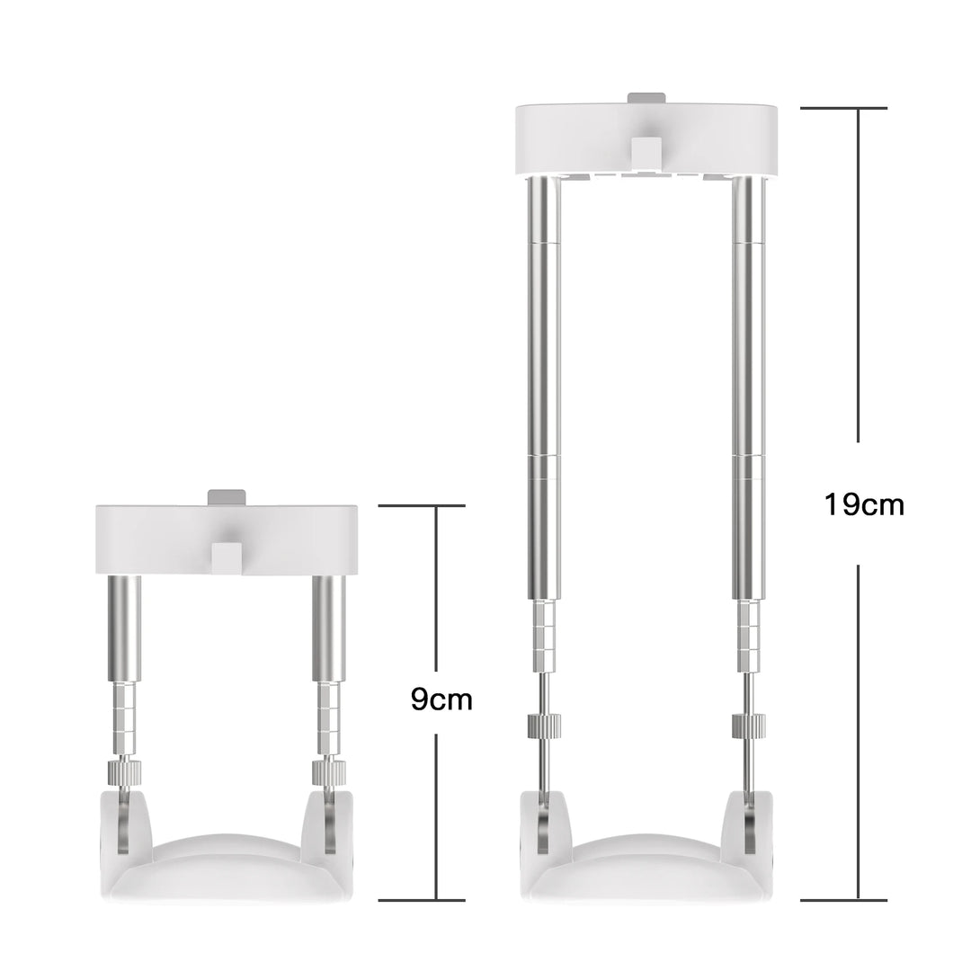 The shortest which is 9 cm and the longest which is 19 cm dimensions for the vacuum extender SizeMasterPro.
