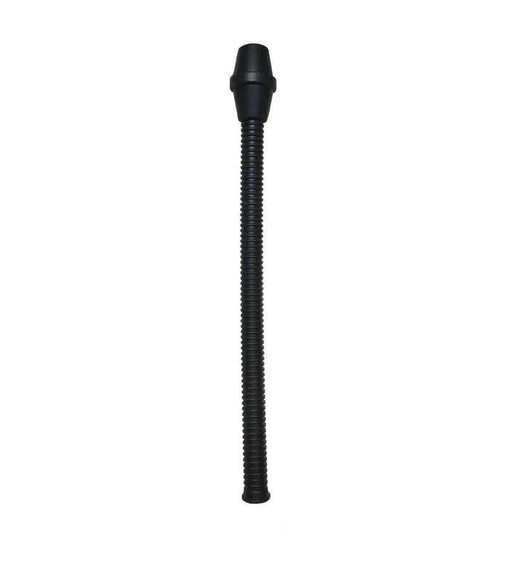 This image shows the black starter hose that connects the cylinder to the pump