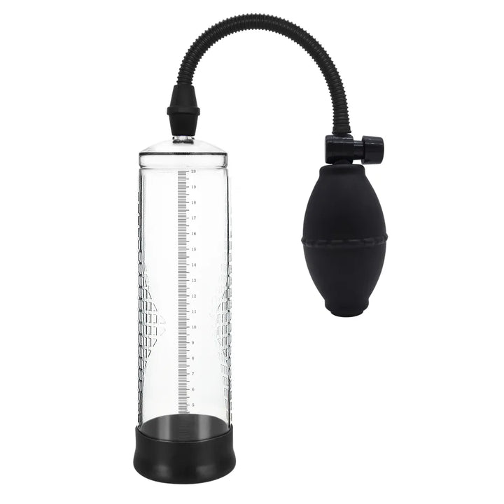 This image shows the full starter penis pump on a white background