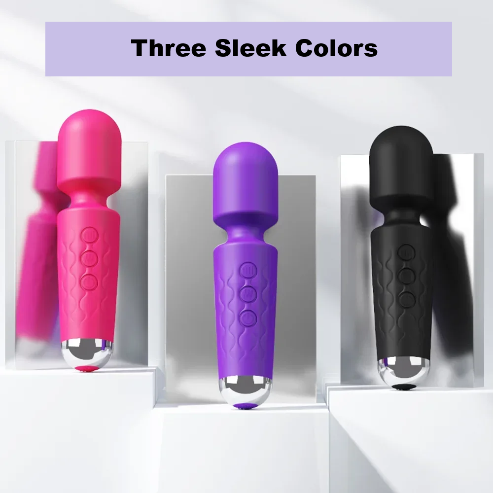 Vibrating Ergonomic Massager Baton with Round Head