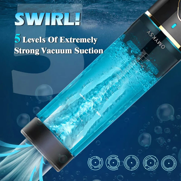 This image shows the five different pump modes of the electric water penis pump